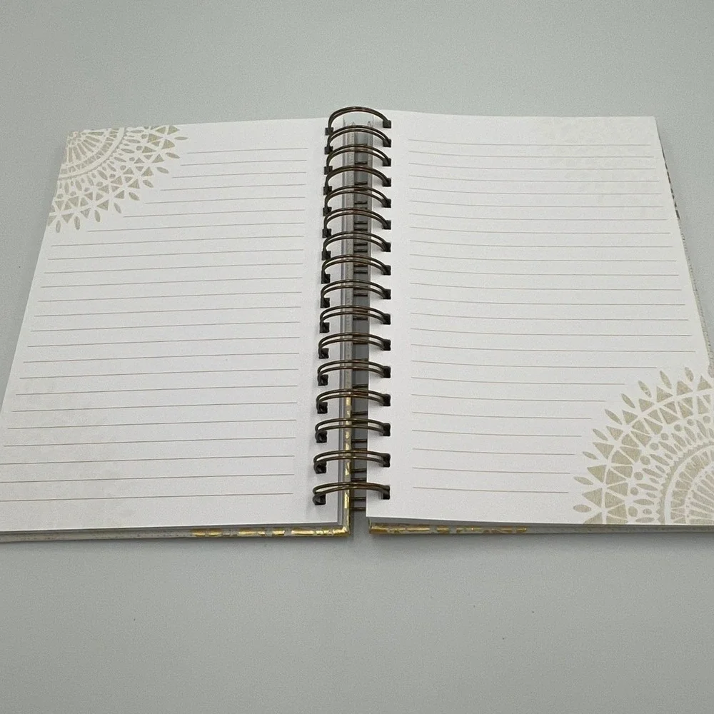 Lady Jayne Ltd Spiral Notebook Journal 6x8.5 Cream Gold NWOT 24473 Mandala